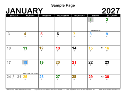January - BROWN 2026 with letters
